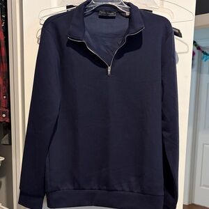 Elie Tahari Deep Blue Zip-Up Sweater